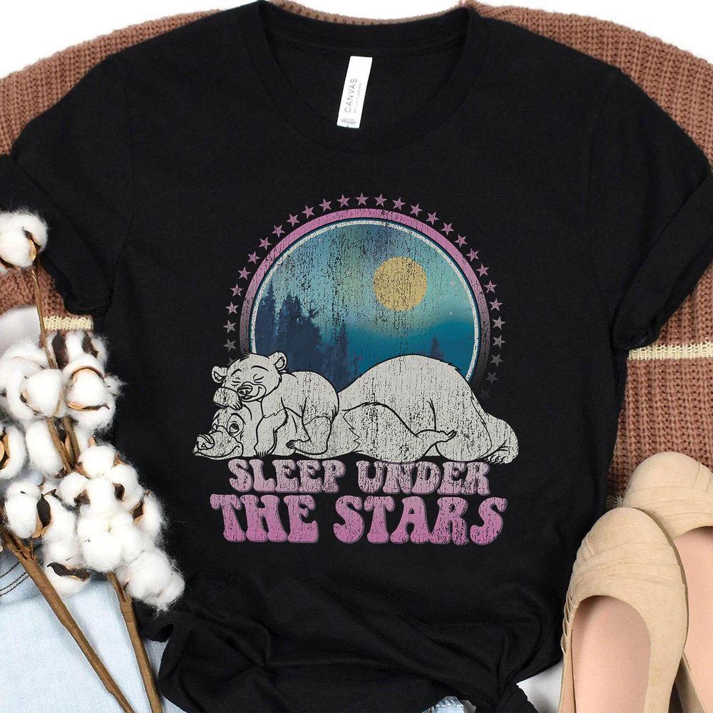 Disney Brother Bear Koda Kenai Sleep Under Stars Vintage T-shirt Disneyland Family Matching Shirt Wdw Magic Kingdom Tee Animal Kingdom Design T-shirt
